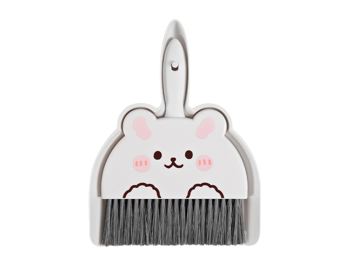 Mini Escoba Portátil Y Juego De Cepillo De Limpieza Con Diseño De Conejo De Dibujos Animados Para Mesa.