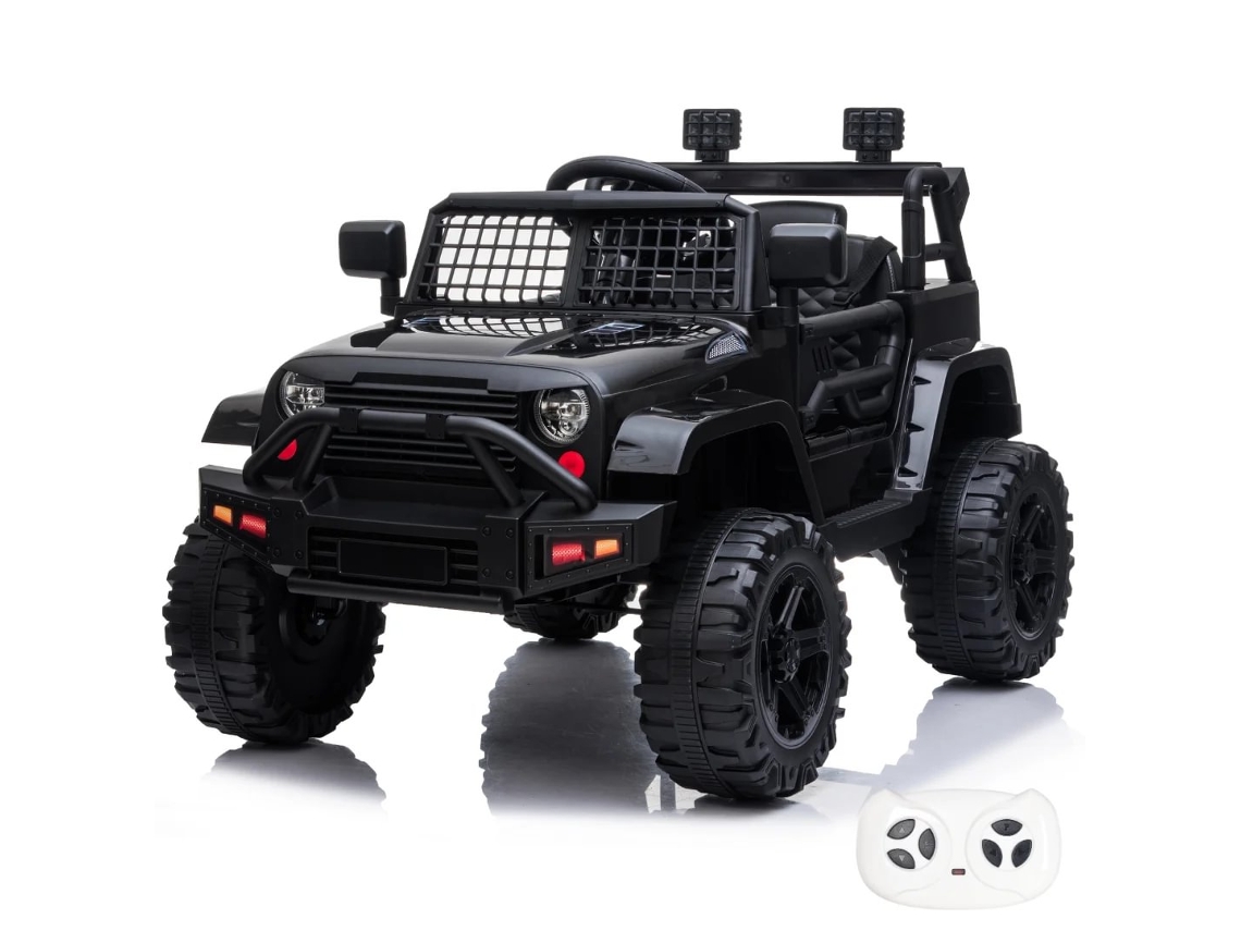 Vehículo Eléctrico Infantil Vrooomy Trail Blazer 1 A 5 Años - Jeep Para Niños Con Amortiguadores, Luces &amp; Reproductor Mp3 - Vehículo A Batería 12v Con Mando A Distancia, Puertas Que Se Abren &amp; Arranque Suave - Negro