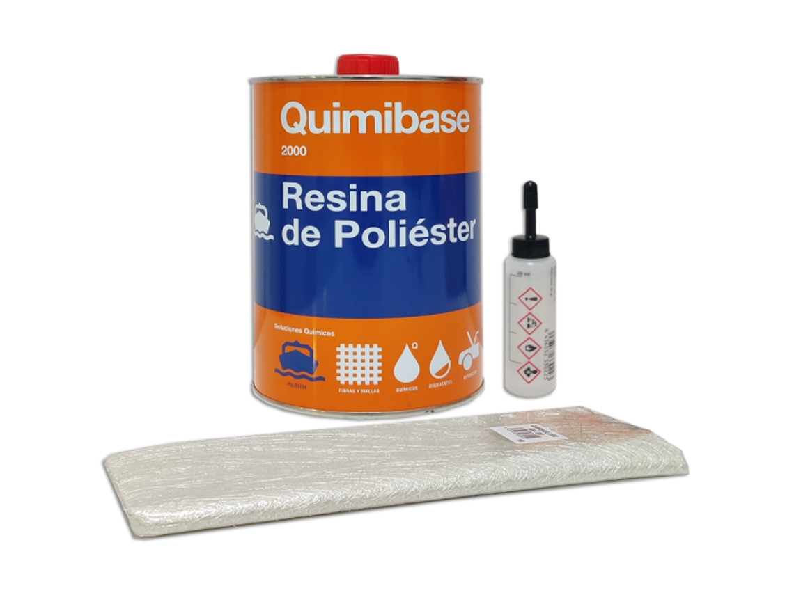 Resina Poliester Catalizador 1Kg Manta Fibra De Vidrio Mat 300 1 M2 QUIMIBASE