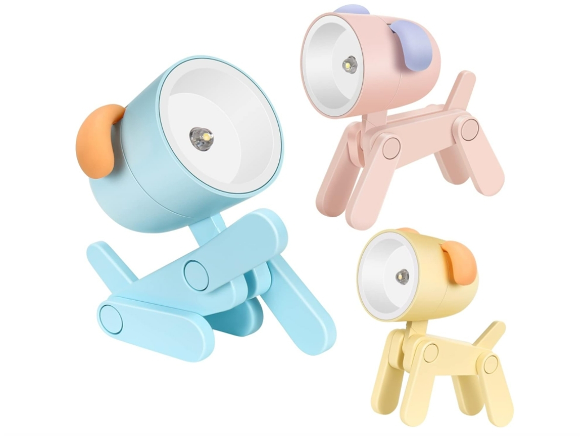Lámpara de escritorio LED portátil, ajustable, luz nocturna, protección ocular, para el hogar, la oficina, la universidad, dormitorio, regalo decorativo, azul, Facpoet