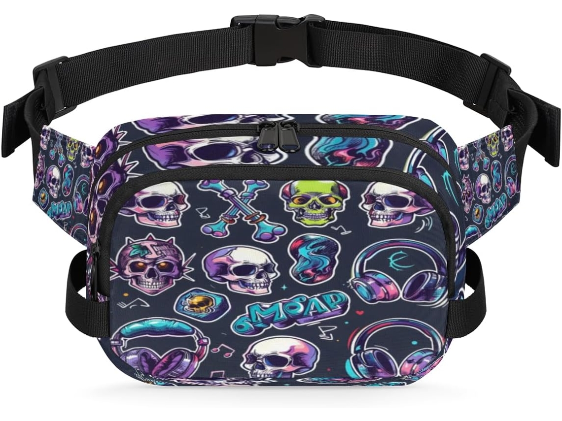 Mochila AQUAFORGE Tropicallife de Couro, estampado de trébol verde.