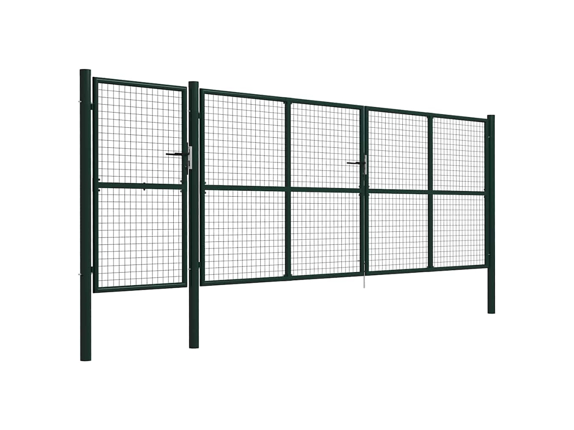 Maison Exclusive - Puerta De Jardín De Acero 500 X 150 Cm Verde
