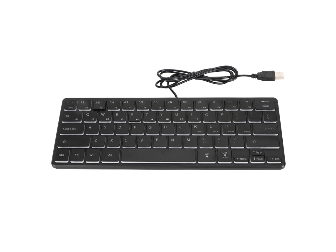Teclado Para Juegos Con Cable, Iluminación Rgb, 64 Teclas, Compacto, Portátil Y Silencioso Para Pc/portátil.