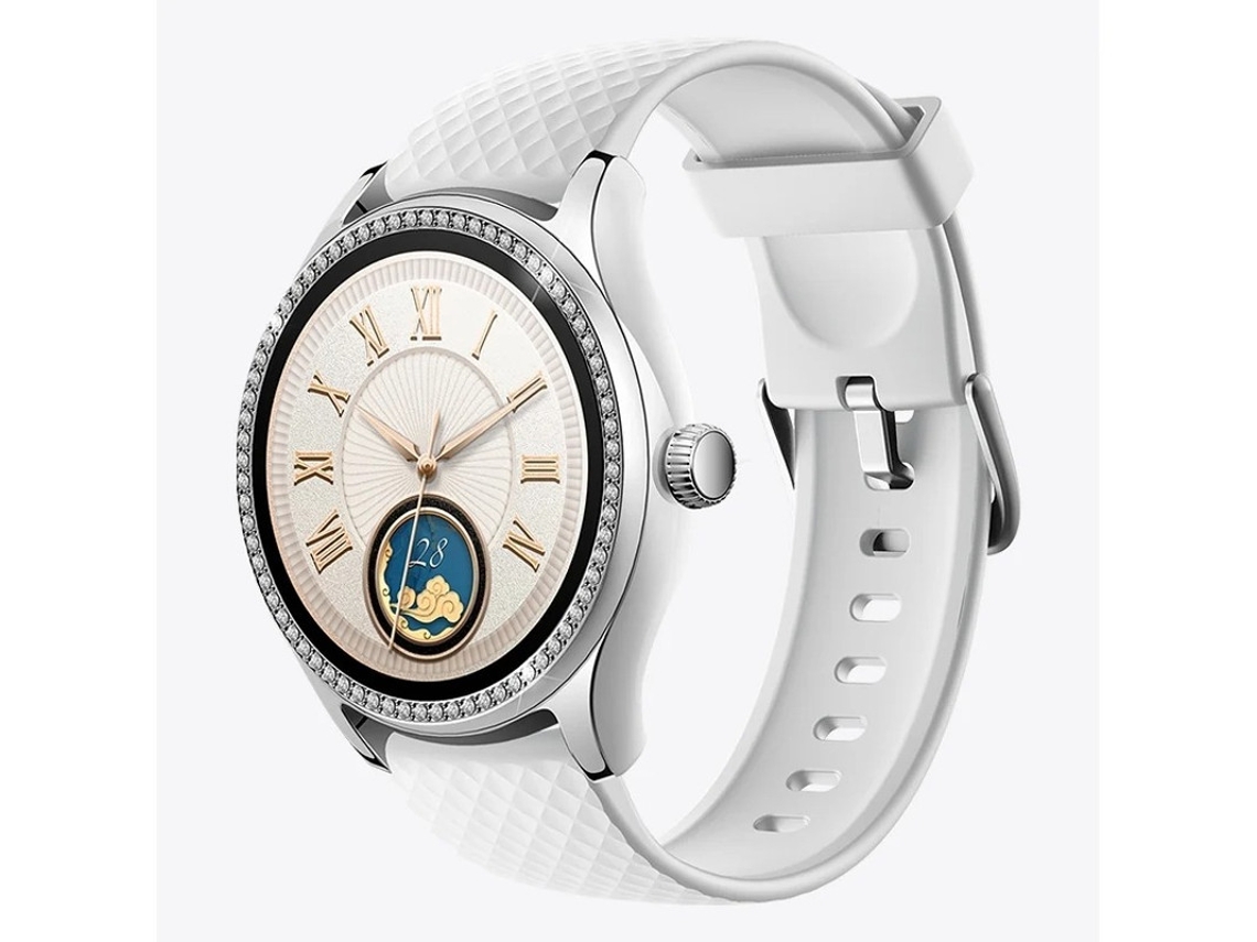 Reloj inteligente con monitorización de salud, IP68, resistente al agua, 1,38 pulgadas, para iPhone y Android, color plateado.