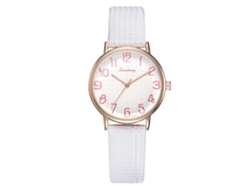 Reloj De Cuarzo De Moda Para Mujer Con Correa De Aleación Y Delicada Esfera Redonda, Blanco.
