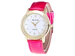Reloj De Pulsera Casual De Cuarzo Para Mujer Zhoulianfa Con Diamantes De Imitación Rosas Y Rojos.
