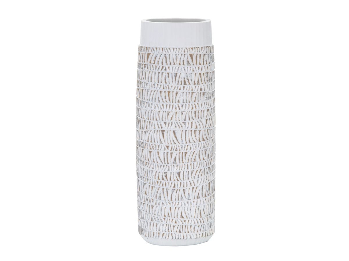 Florero Poliresina Nairobi Ovalado Cm 19x12x50 Unico / Lavado Blanco