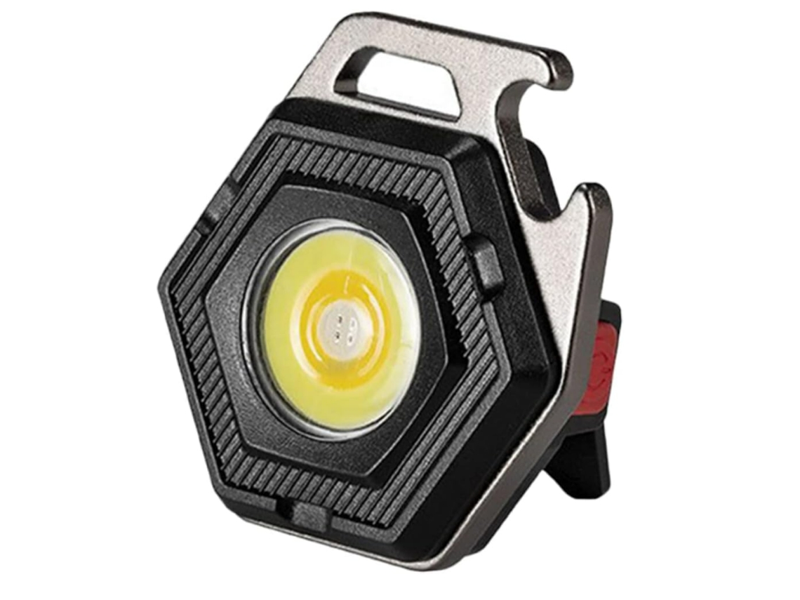 Llavero Linterna Cob Linterna Luz De Trabajo Portátil Linterna Recargable Llavero De Bolsillo Linterna Led Cob Llavero Luz (negro)