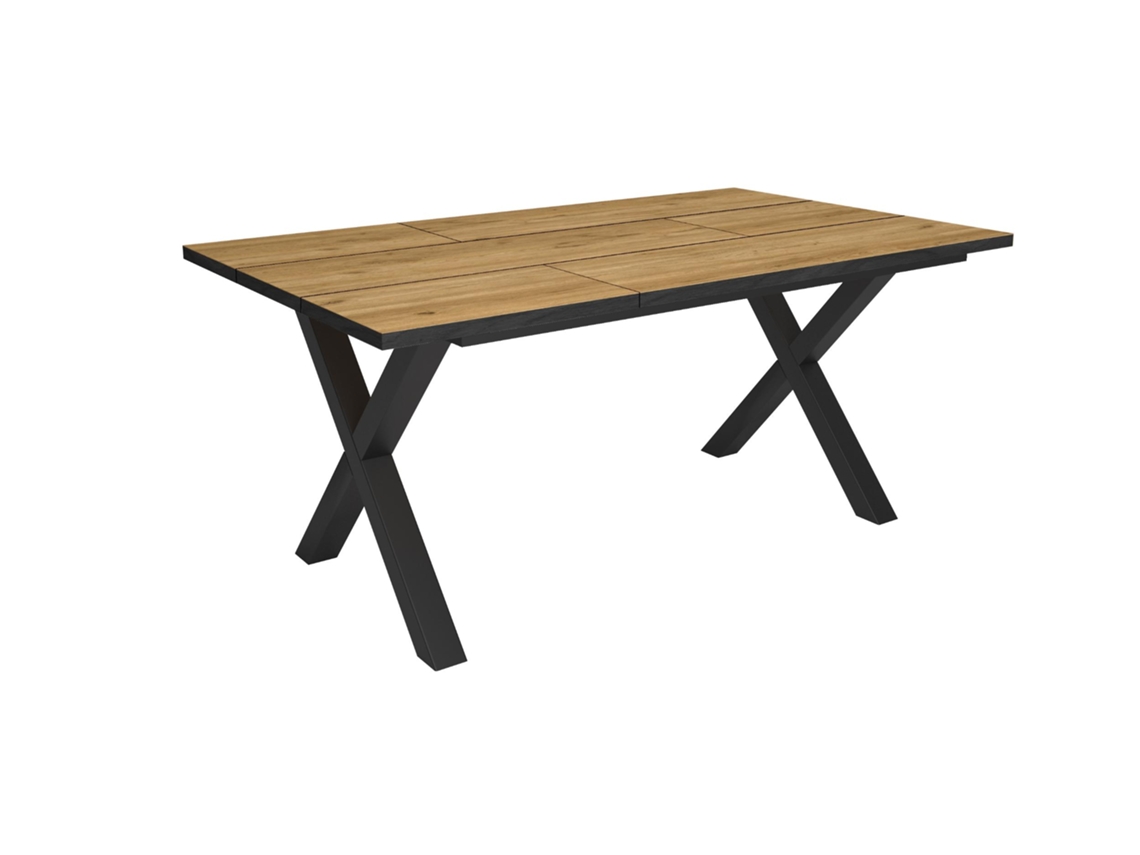 Mesa Comedor, 167x90x74cm, Para 8 Comensales, Muebles Comedor, Roble Y Negro