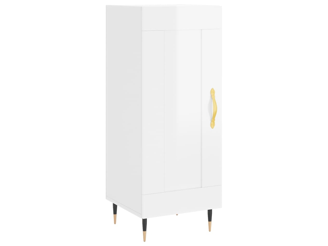 Maison Exclusive - Aparador De Madera Contrachapada Blanco Brillante 34,5x34x90 Cm