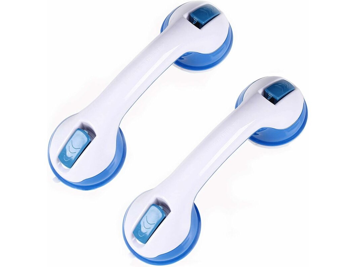 Asa de ducha con ventosa, asa de plástico para bañera (no requiere taladrar), apta para el baño, niños y personas con discapacidad (gris).