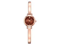 Reloj De Pulsera Delgado De Aleación Para Mujer Con Cristales De Cuarzo Marrones Lvpai