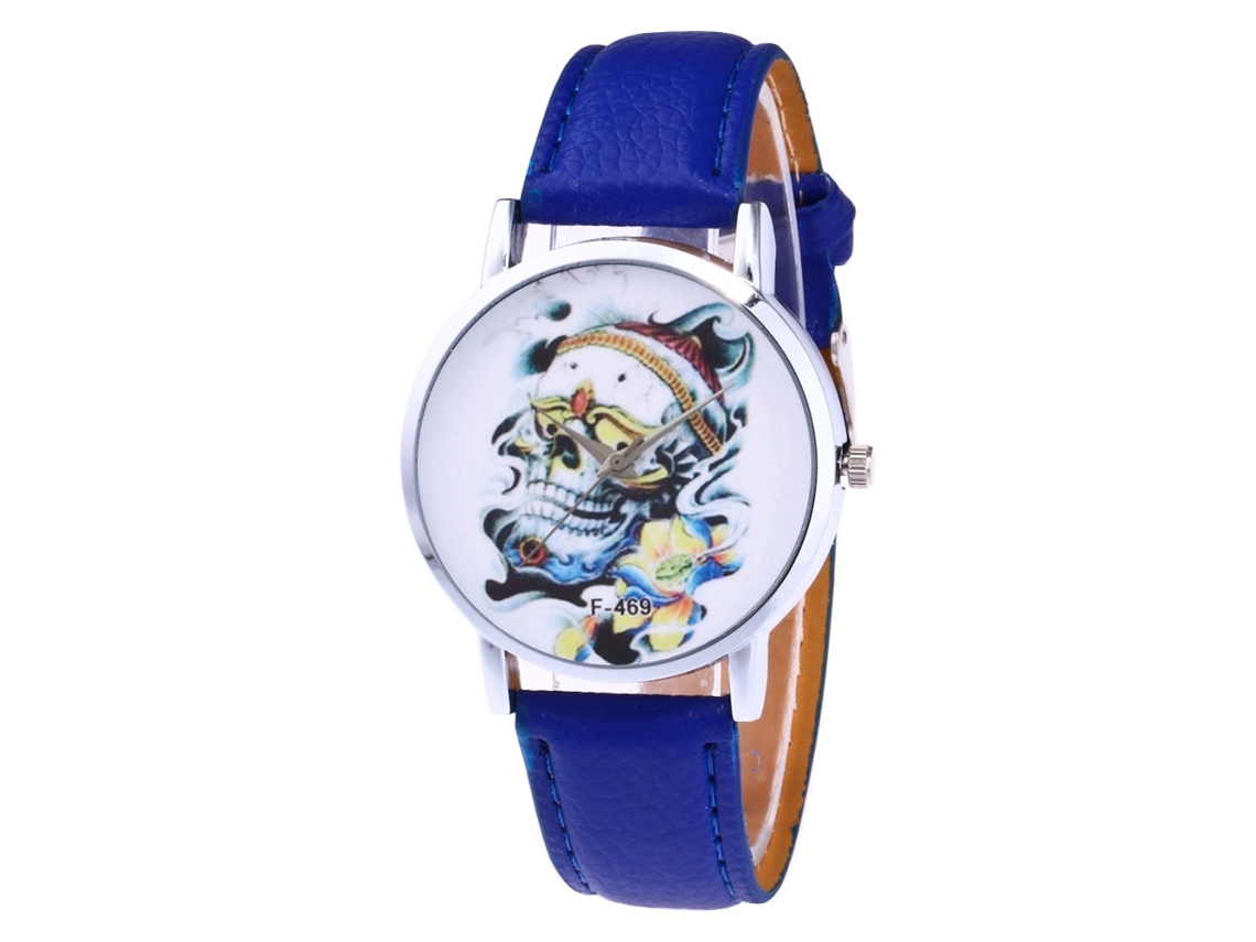 Reloj De Pulsera Analógico De Cuarzo Con Dial Redondo Fashion Para Mujer (azul Real)