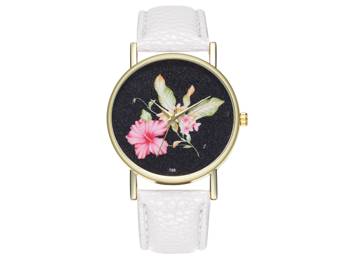 Reloj De Cuarzo Analógico De Moda Unisex De Cuero Pu Para Ocio (blanco)