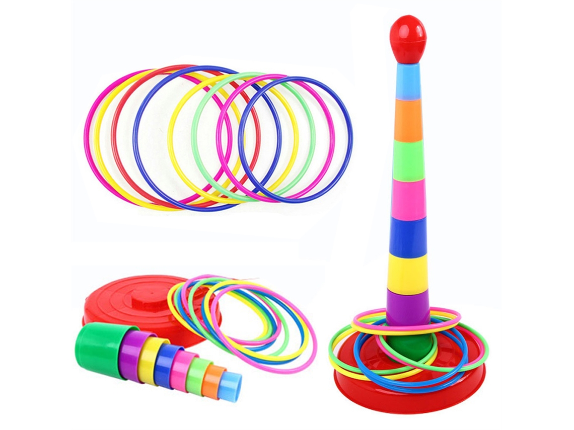 -conjunto De Juego De Lanzar Anillos Deportivo Colorido Y Juego De Apilar Vasos Para Niños, Juguetes Interactivos Al Aire Libre