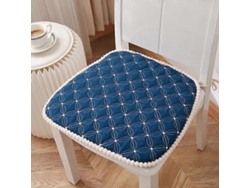 Omni-cojines De Silla Interior 45x45 Con Funda Desmontable, Set De 2 Para Muebles De Jardín Exterior, Cojines Azul Oscuro Antideslizantes Blanco