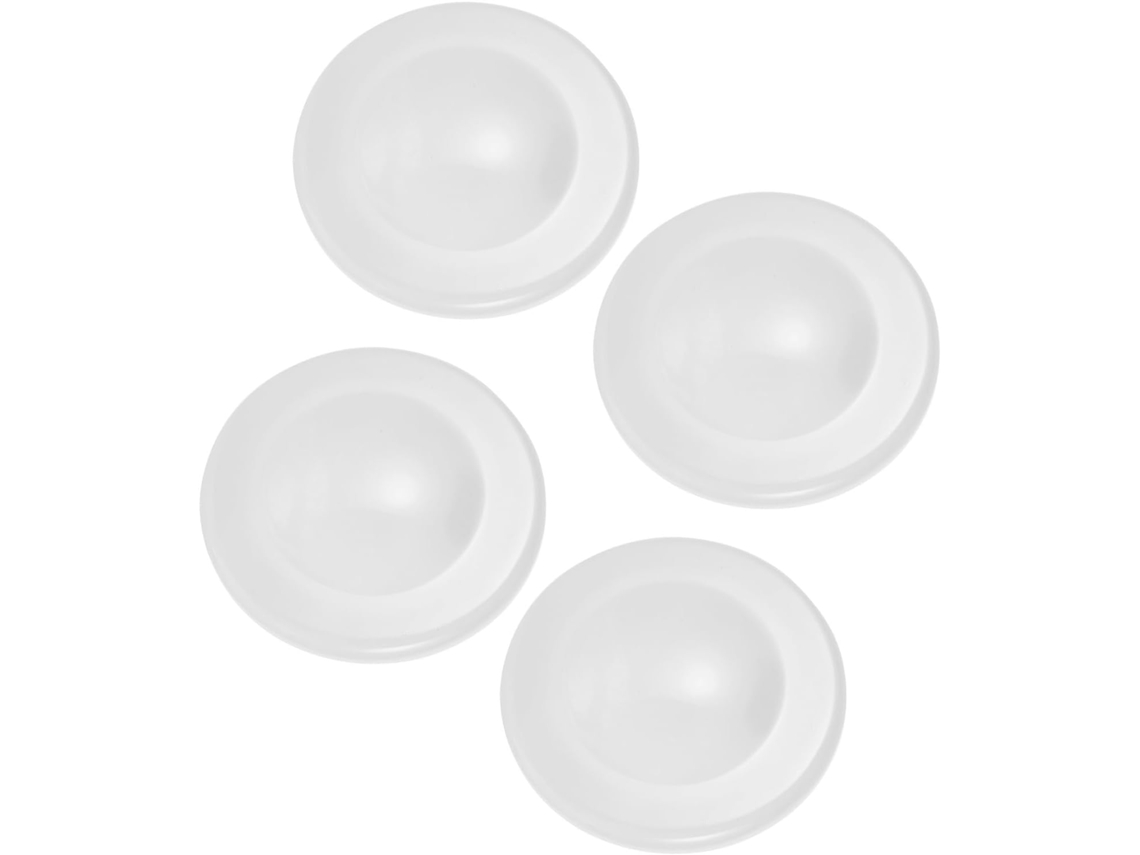Juego de 4 tapas de plástico blancas para orificios de tuberías de baños y aseos, resistentes a la intemperie.