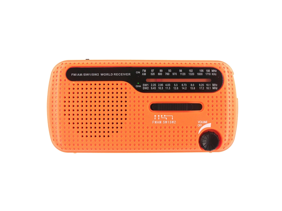Radio portátil AM/FM/SW de 1200 mAh con carga solar, USB, manivela y batería AAA, linterna LED, SOS para emergencias al aire libre. Viewleaf
