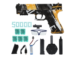 Pistola De Gel Automática Elétrica Com 50 Mil Pérolas De Água Amarela Grafite Para 14+