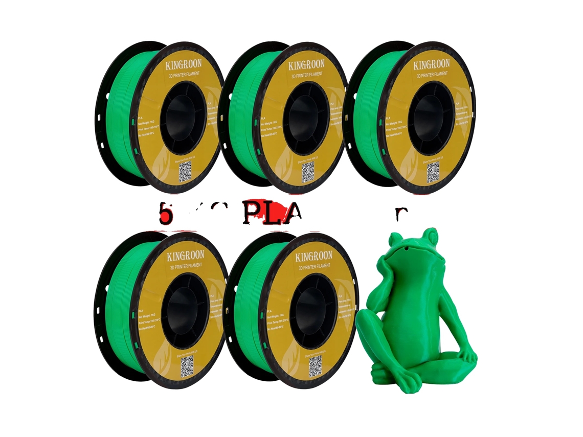 Filamento de impresión 3D, PLA, diámetro 1,75 mm, 5 kg, verde, OEM