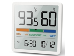 Termómetro e higrómetro digital de sobremesa con monitor de temperatura y humedad (blanco)