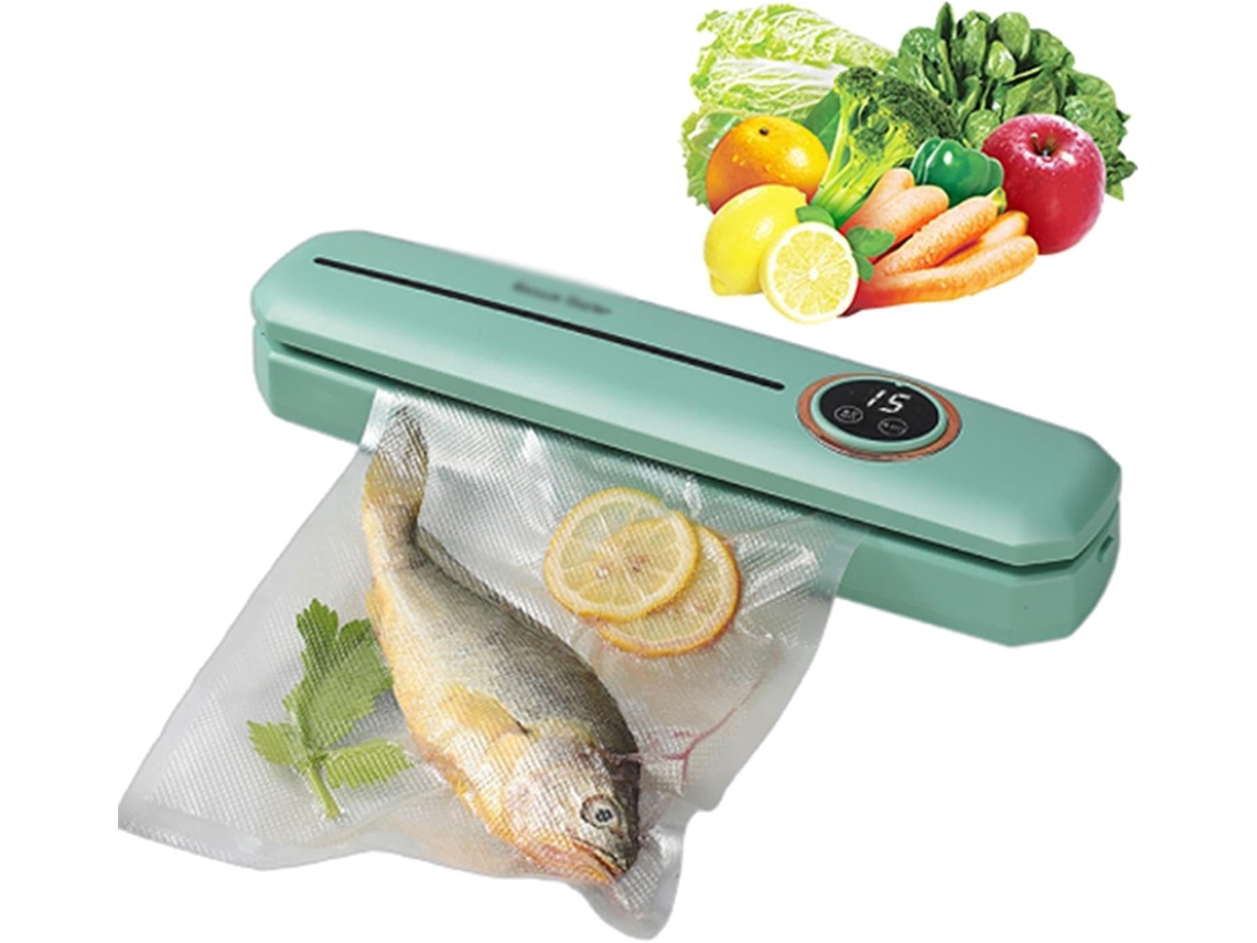Selladora al Vacío Compacta con Bolsa de Vacío, Selladora al Vacío Multifuncional para Alimentos, Ideal para Almacenar Alimentos Húmedos y Secos.