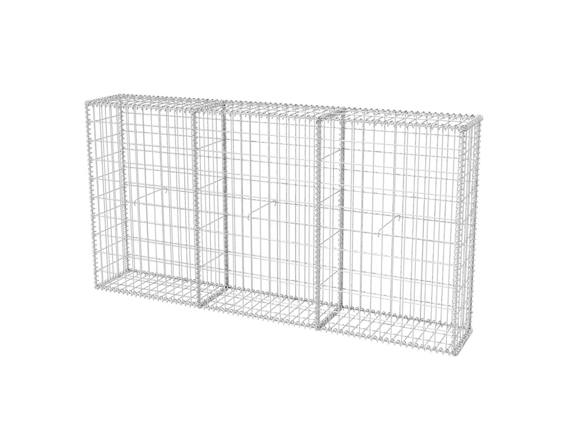 Gavion VIDAXL Plateado Acero (200x30x100 cm)