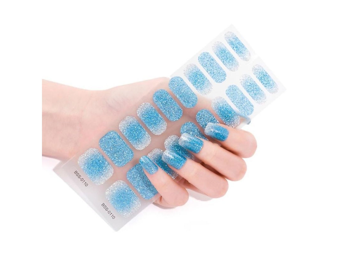 20 Pegatinas De Uñas De Gel Semicuradas Con Lima Y Alcohol - Requiere Lámpara Uv/led - Vdq