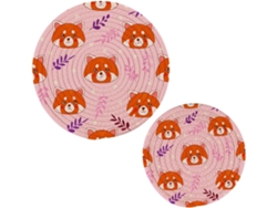 Juego de 2 agarraderas de algodón con forma de mapache.