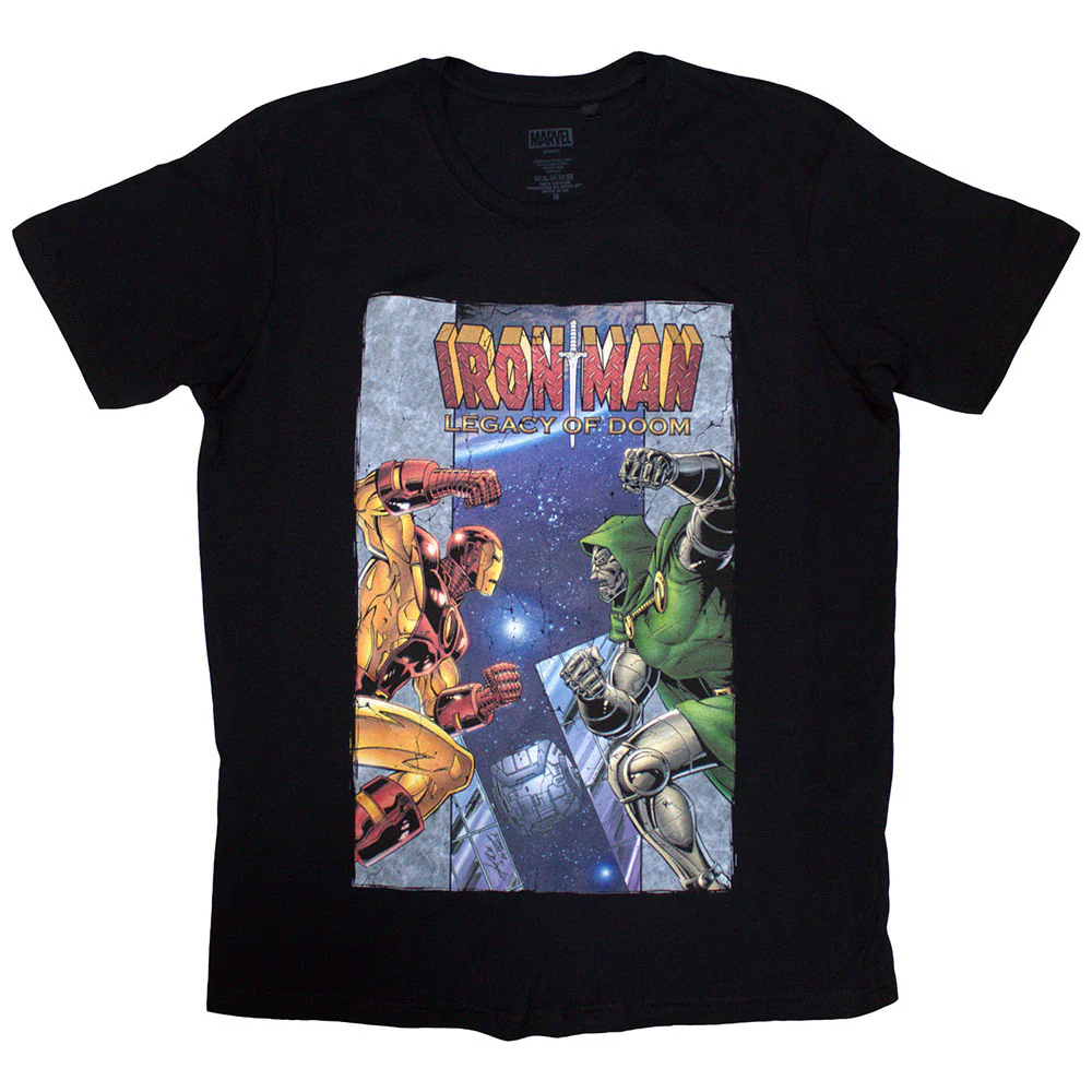 Rockinstone Unisex Marvel Comics Iron Man Vs Dr Doom Camiseta Classic-m