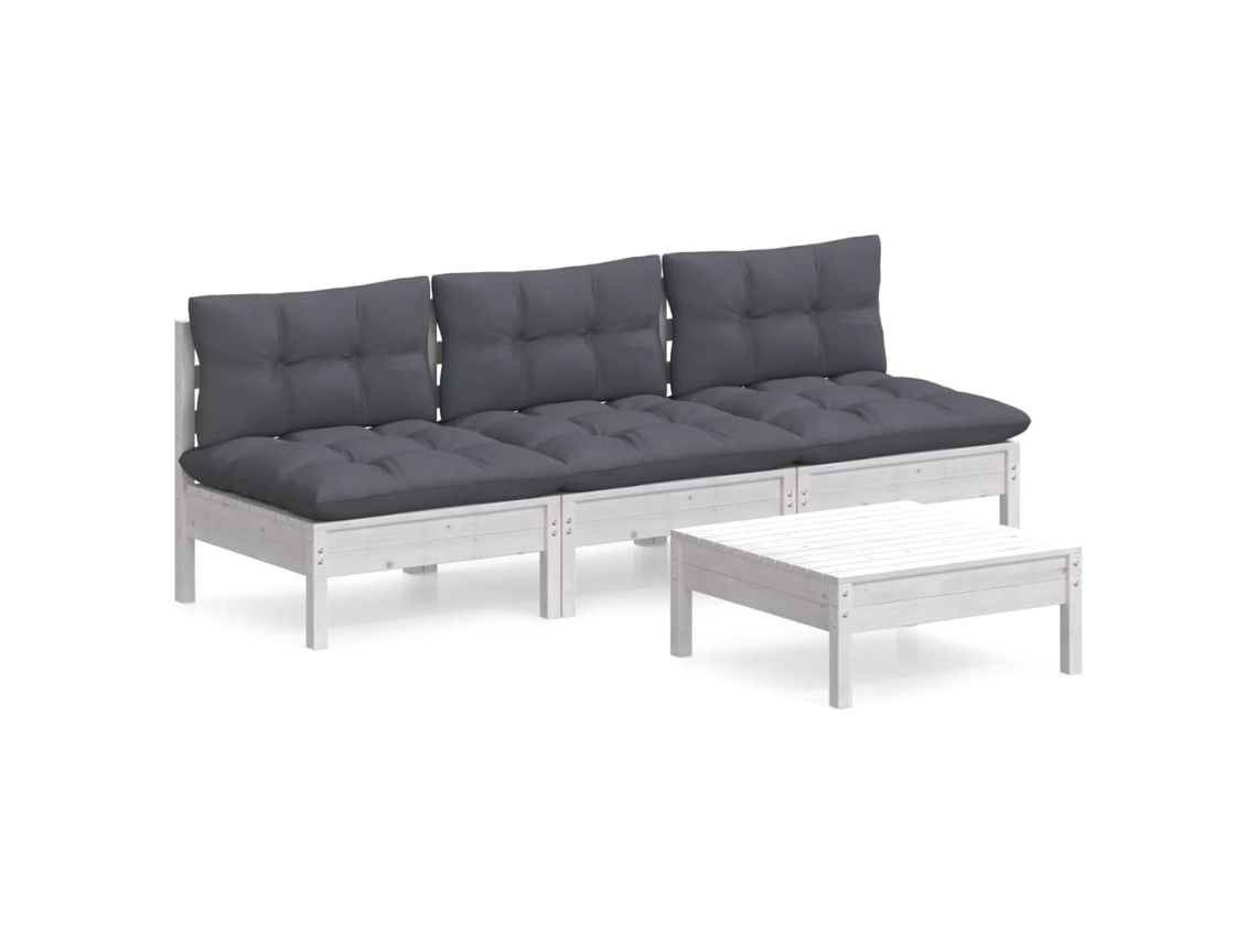 Maison Exclusive - Muebles De Jardín 4 Piezas Con Cojines Antracita Madera Pino