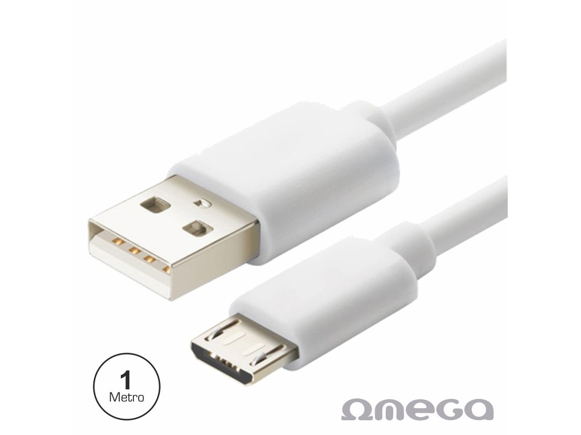 Cable OMEGA Usb-A 2,0 Macho / Micro Usb-B Macho 1M (Blanco)