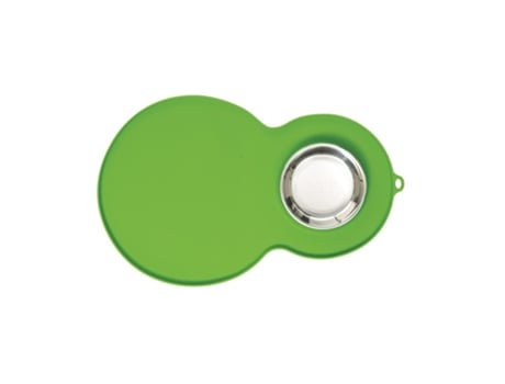 Tapete de silicone CATIT com alimentador de aço inoxidável verde