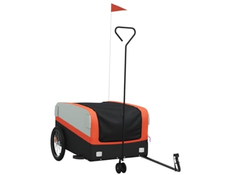 Remolque para bicicleta hierro VIDAXL negro y naranja (45 kg)