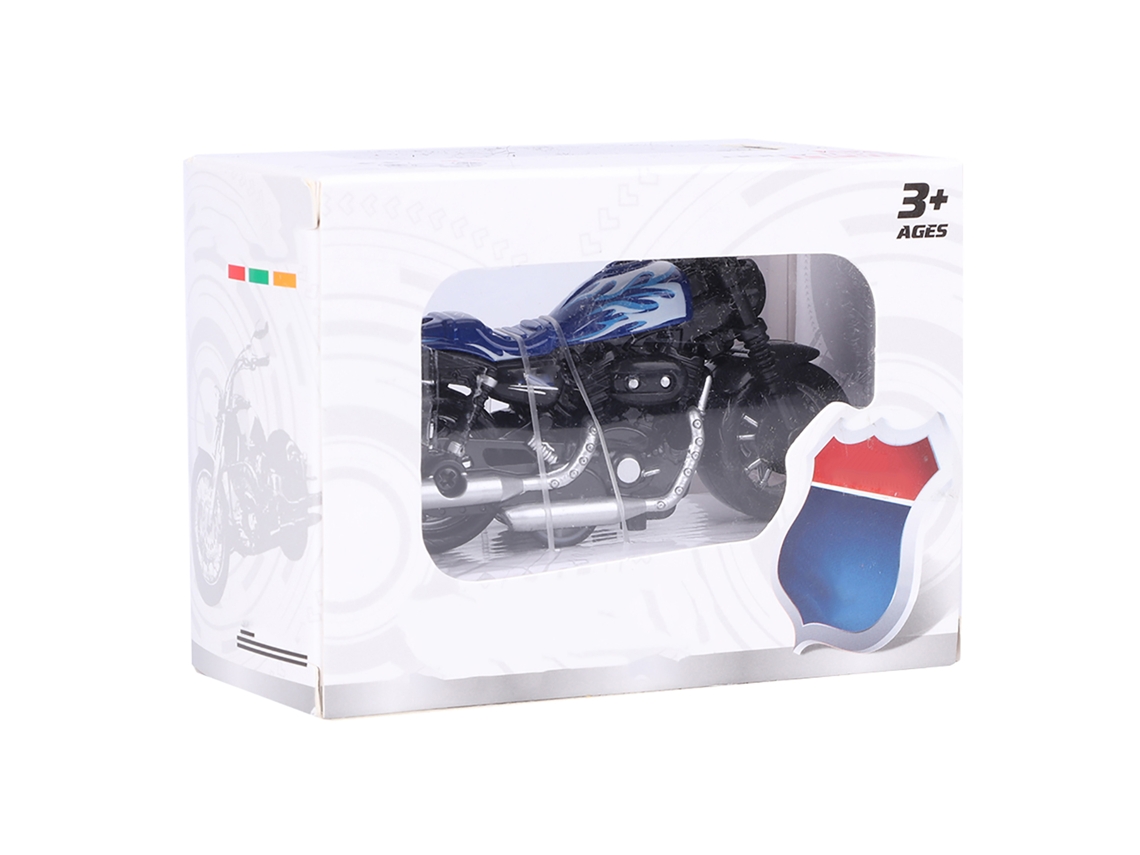 Modelo De Motocicleta De Juguete De Aleación Altamente Simulada Con Vehículo De Tracción Retráctil Para Niños - Azul