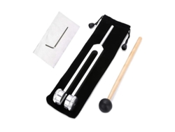 Tuning Fork 128 Hz Peso Plomo Para Terapia - Acero Inoxidable Con Herramientas De Mantenimiento Y Bolsa De Almacenamiento Plata