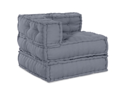Pouffe De Algodón Para Espacio Moderno Vidaxl Gris Algodón (70x70x54 Cm)