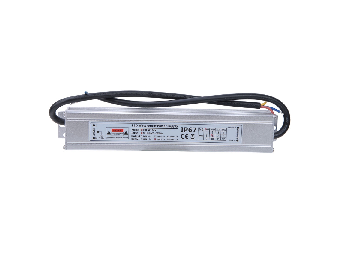 Fuente De Alimentación Ip67 Resistente Al Agua De 50 W Para Tiras De Led, Ca 100~264 V A Cc 24 V