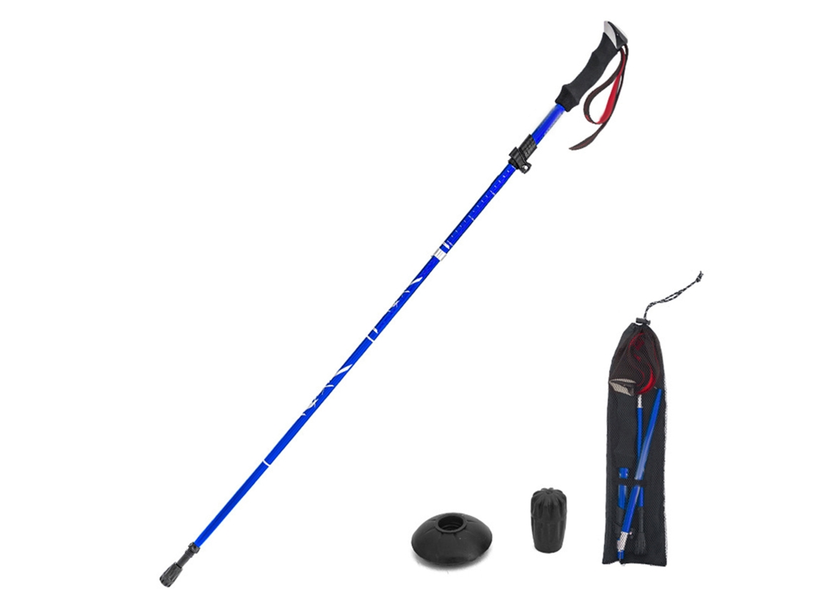 Bastón De Trekking Plegable Y Ligero En Cinco Partes Para Senderismo, Acampada Y Excursionismo.