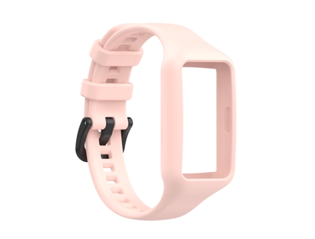 Correa de reloj con funda de silicona rosa para Huawei Band 7 / Band 6
