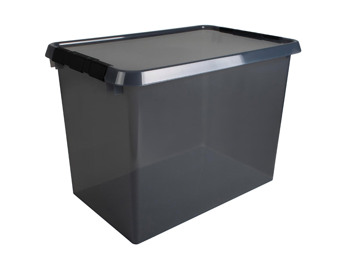 Caja apilable para juguetes Comfortline, gris y negra, 72 l, plástico. Sunware