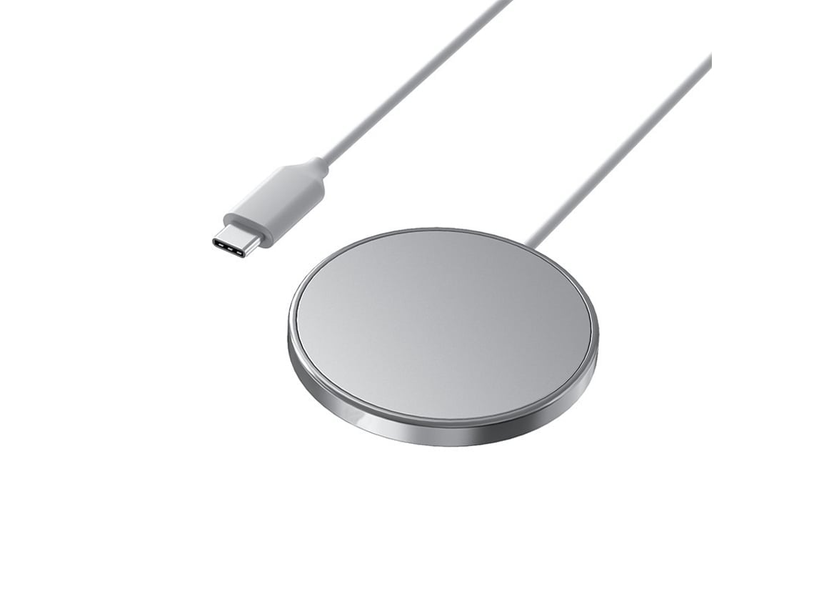 Conjunto De Cargadores Inalámbricos Rápidos Para Apple Yemaesre Magnético Plateado (2un)