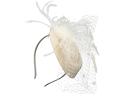 Pequeño Tocado Beige De Plumas Y Tul Con Clip Desmontable, Cómodo Para Mujeres, Para