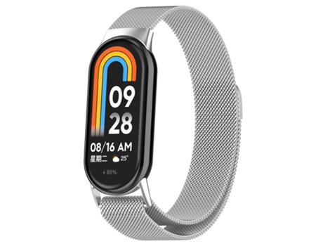 Correa smartwatch para Xiaomi Mi Band 8 en metal milanés (plata)