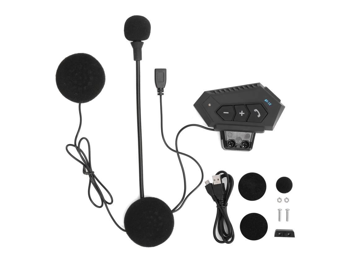 Auriculares Bluetooth Para Casco De Motocicleta Con Micrófono Estéreo Con Cancelación De Ruido Bt12