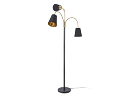 Lámpara de pie Wycombe 3x E14 40W metal tela 154x88 cm - Negro/Dorado LUX.PRO