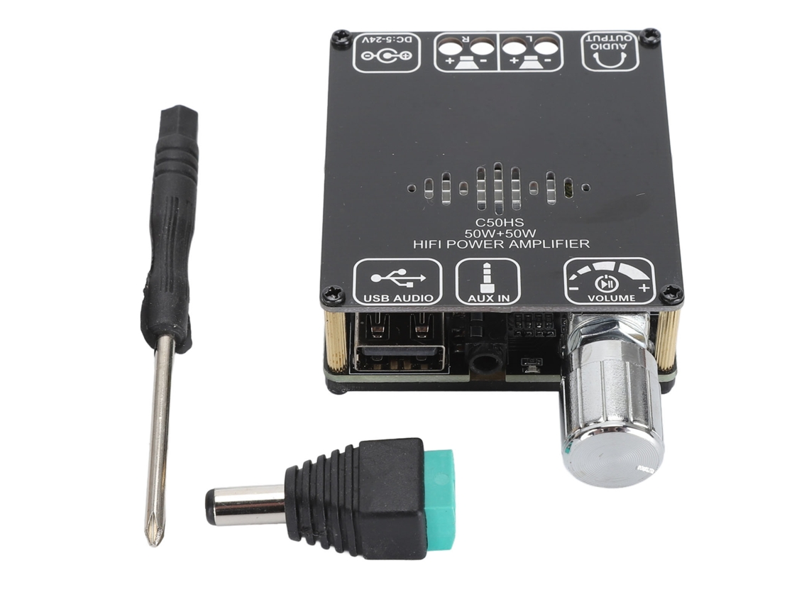 Placa Amplificadora Bluetooth 5.0 Tpa3116d2 Hifi 50wx2 Com Entrada Aux/usb Para Smartphones Laptops