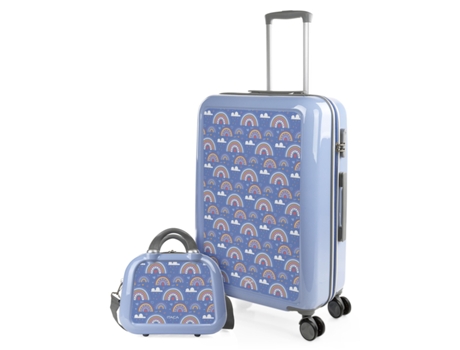Juego De Maletas Pc ITACA Personalizado Base Azul azul-arcoiris (44X65x25 Cm - 63L)