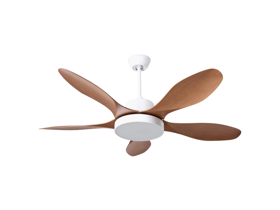 Ventilador De Teto Com Luz Barbet Com Comando Remoto Led Castanho Claro