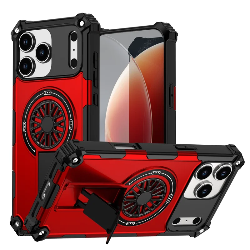 (rojo, Iphone 12 Pro Max) Funda Protectora Reforzada, Compatible Con Carga Inalámbrica Magnética, A Prueba De Caídas.